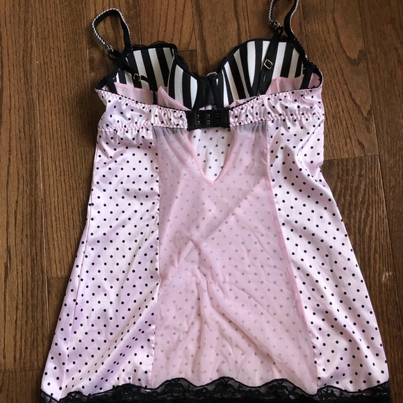 Victoria Secret pink polka dot lingerie dress size S - Picture 2 of 2